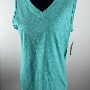Sleeveless V-Neck Tank Top - Aqua